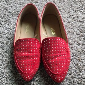 Mudd Red Studded Flats